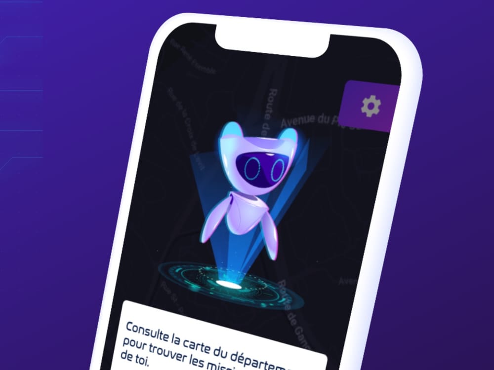EVA, l'intelligence artificielle du jeu, invite le joueur à consulter la carte du département