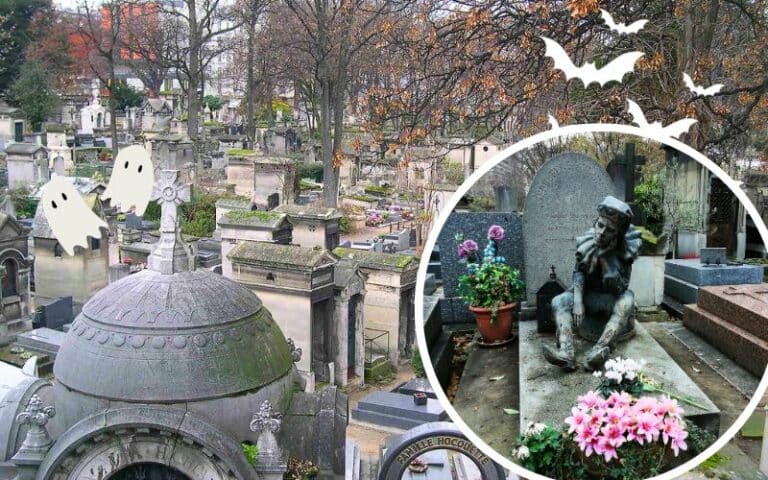 Photographie illustrée évoquant les fantômes du Cimetière de Montmartre.