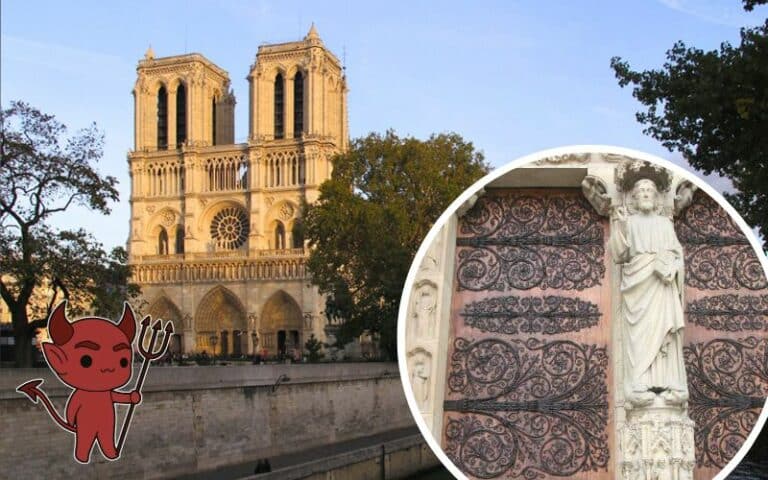 Photographie illustrée mettant en lumière une légende de la Cathédrale Notre-Dame de Paris