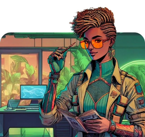 Illustration d'un visuel de personnage d'un serious game client