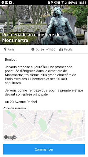 Illustration d'un résumé d'aventure sur GeoGaming