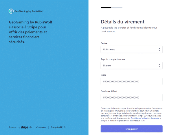 Illustration de l'Iban sur lequel le créateur va recevoir ses commissions sur les ventes